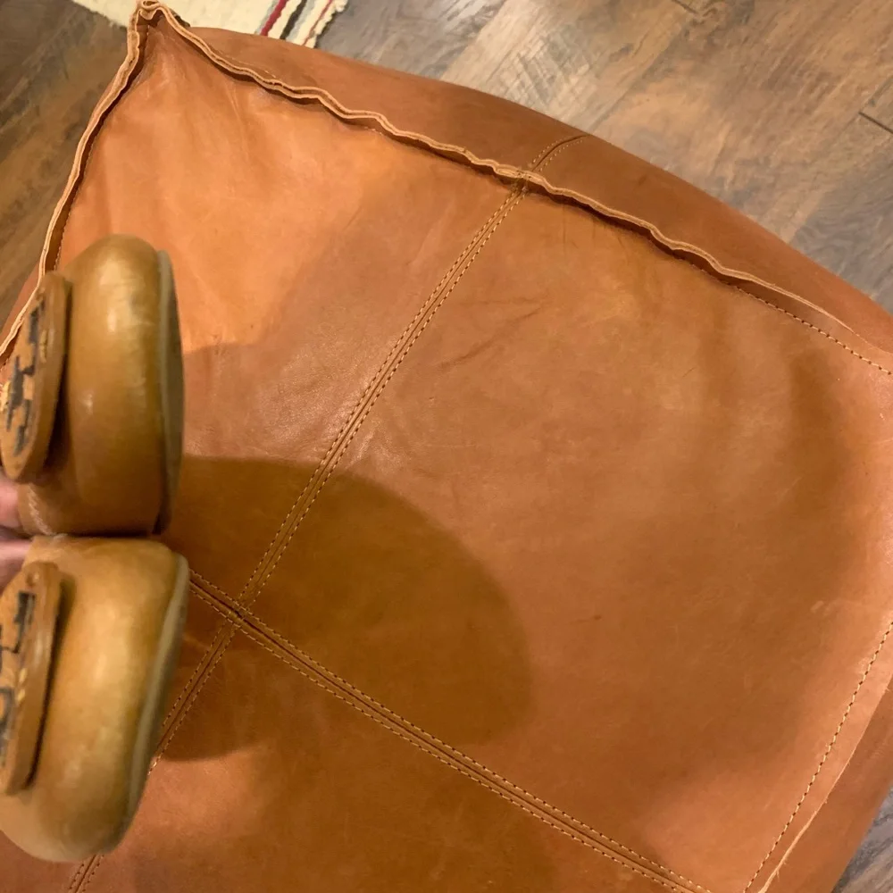 Tory Burch Cognac/Tan Leather Logo Ballet Flats - Picture 7 of 8
